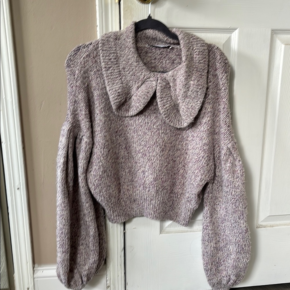 Zara Knit Sweater with Peter Pan Collar